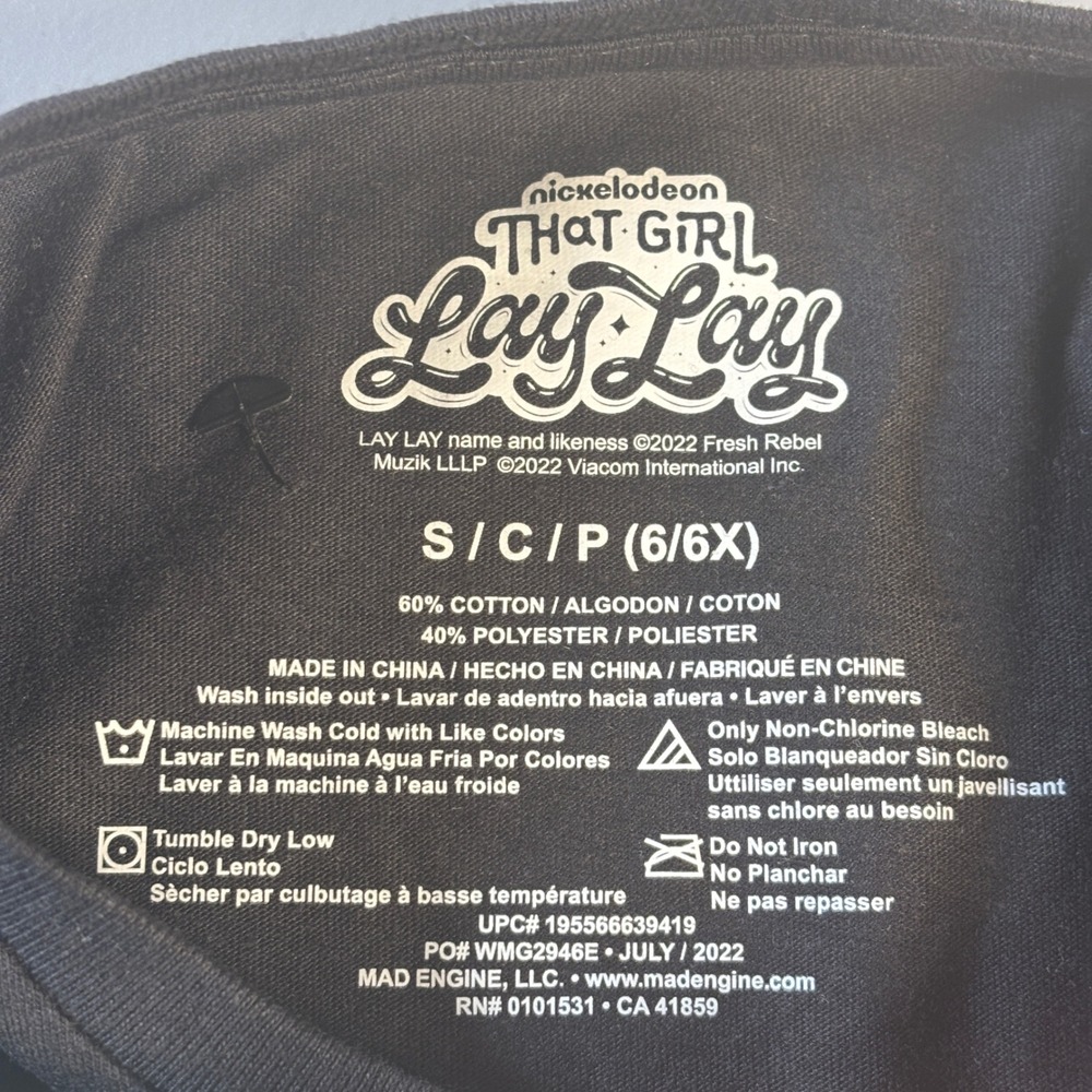 That Girl Lay Lay Lot of 2 Nickelodeon Kids Small 6 6X Purple Black Graphic NWOT - Picture 4 of 11